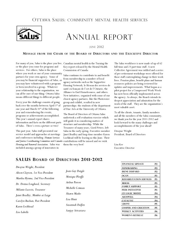 Salus Annual report 2012